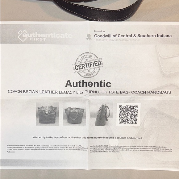 Coach Lily Legacy Turnlock Brown Leather Tote Bag - Picture 17 of 17